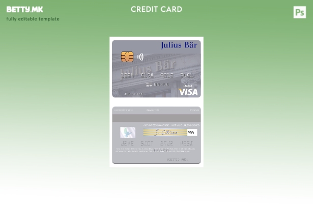 Модерен стил Швајцарија Julius Baer Group AG шаблон за виза дебитна картичка